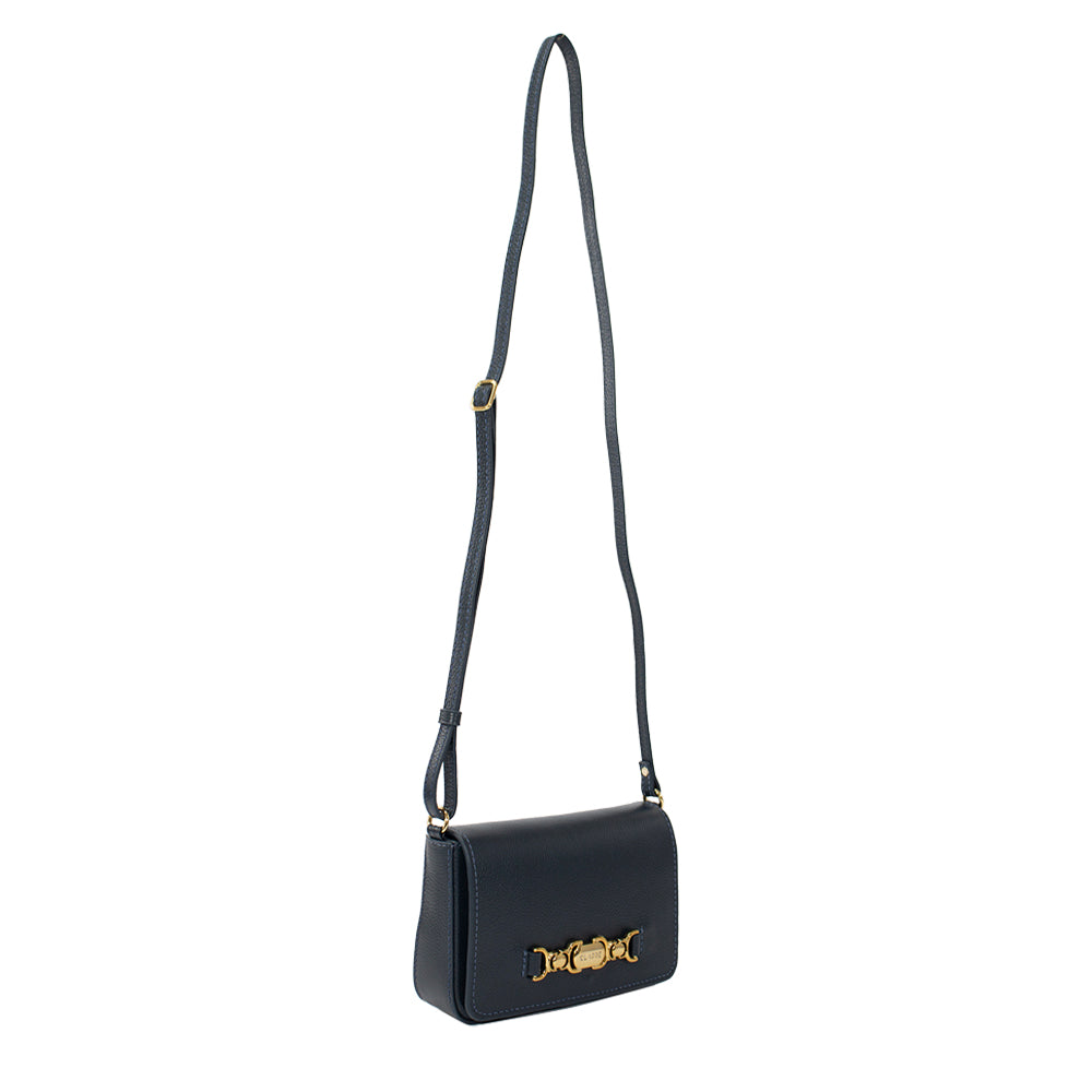 Bolsa de Couro Tiracolo Belle - Marinho