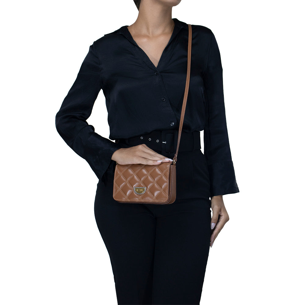 Bolsa de Couro Tiracolo Maia - Nocciola