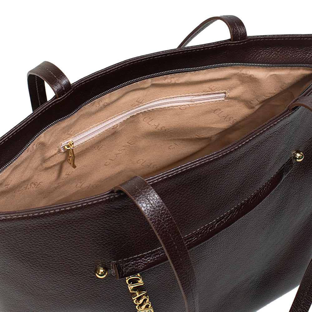 Bolsa de Couro Shopping Bag San - Chocolate