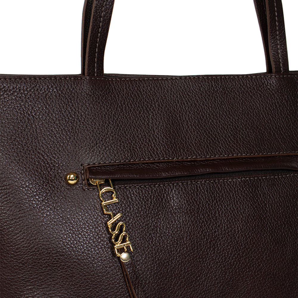 Bolsa de Couro Shopping Bag San - Chocolate