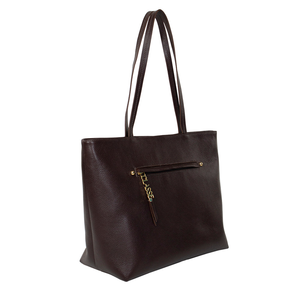 Bolsa de Couro Shopping Bag San - Chocolate