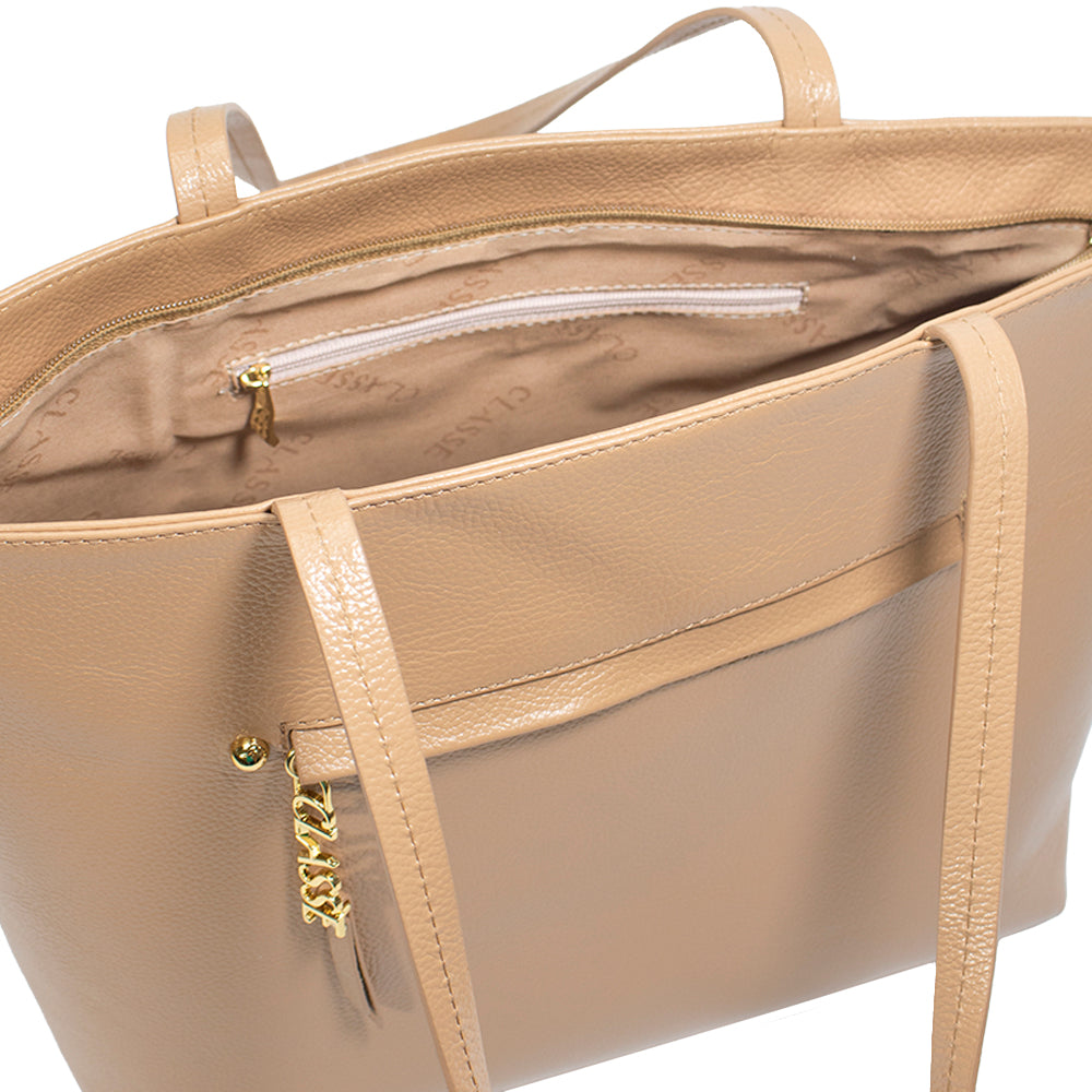 Bolsa de Couro Shopping Bag San - Tan