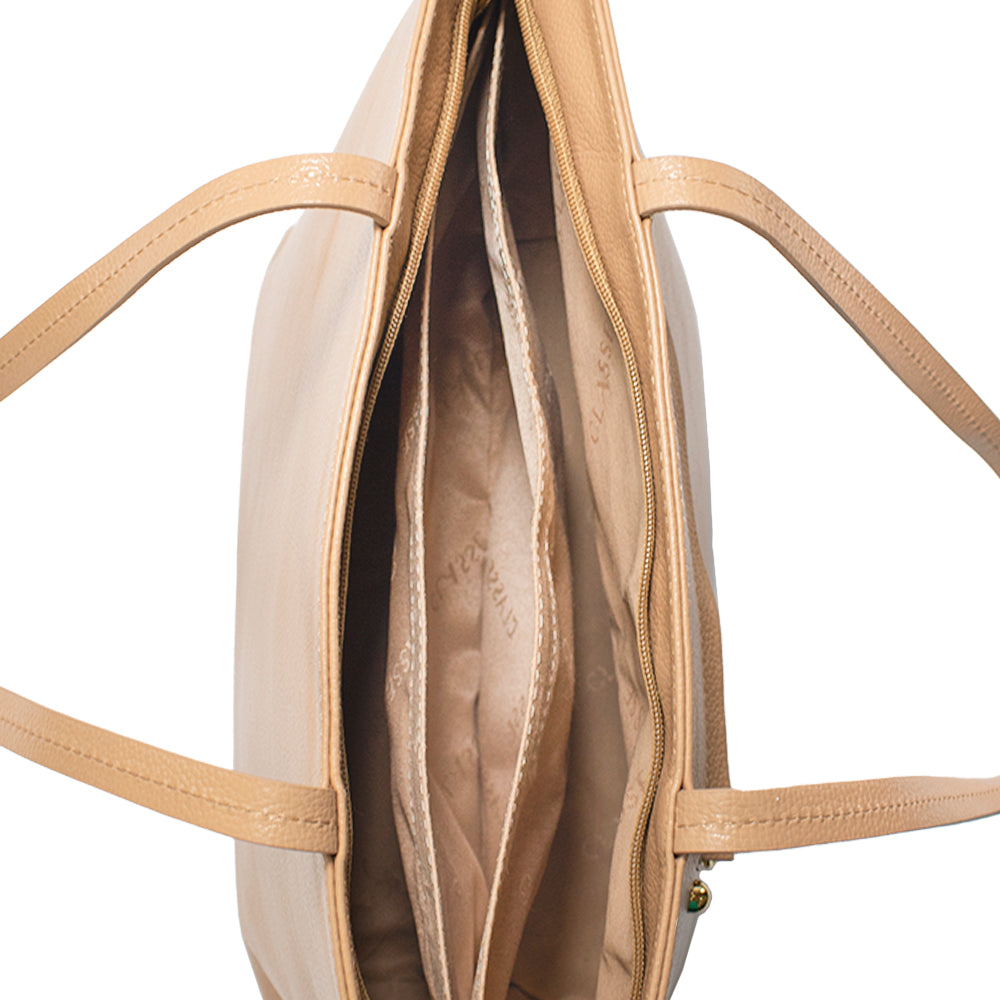 Bolsa de Couro Shopping Bag San - Tan