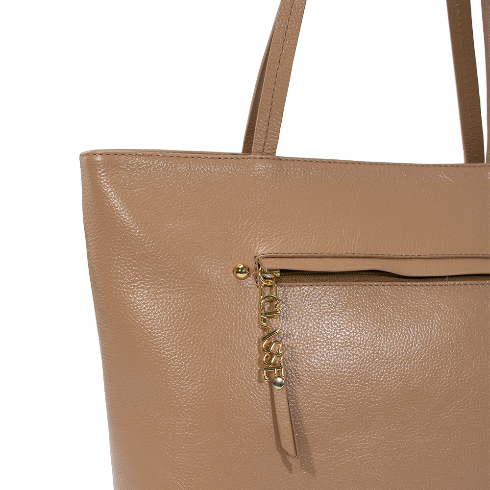 Bolsa de Couro Shopping Bag San - Tan
