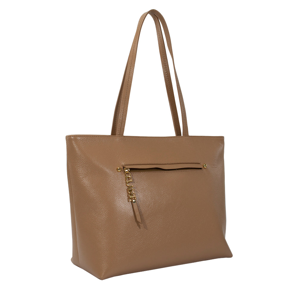 Bolsa de Couro Shopping Bag San - Tan