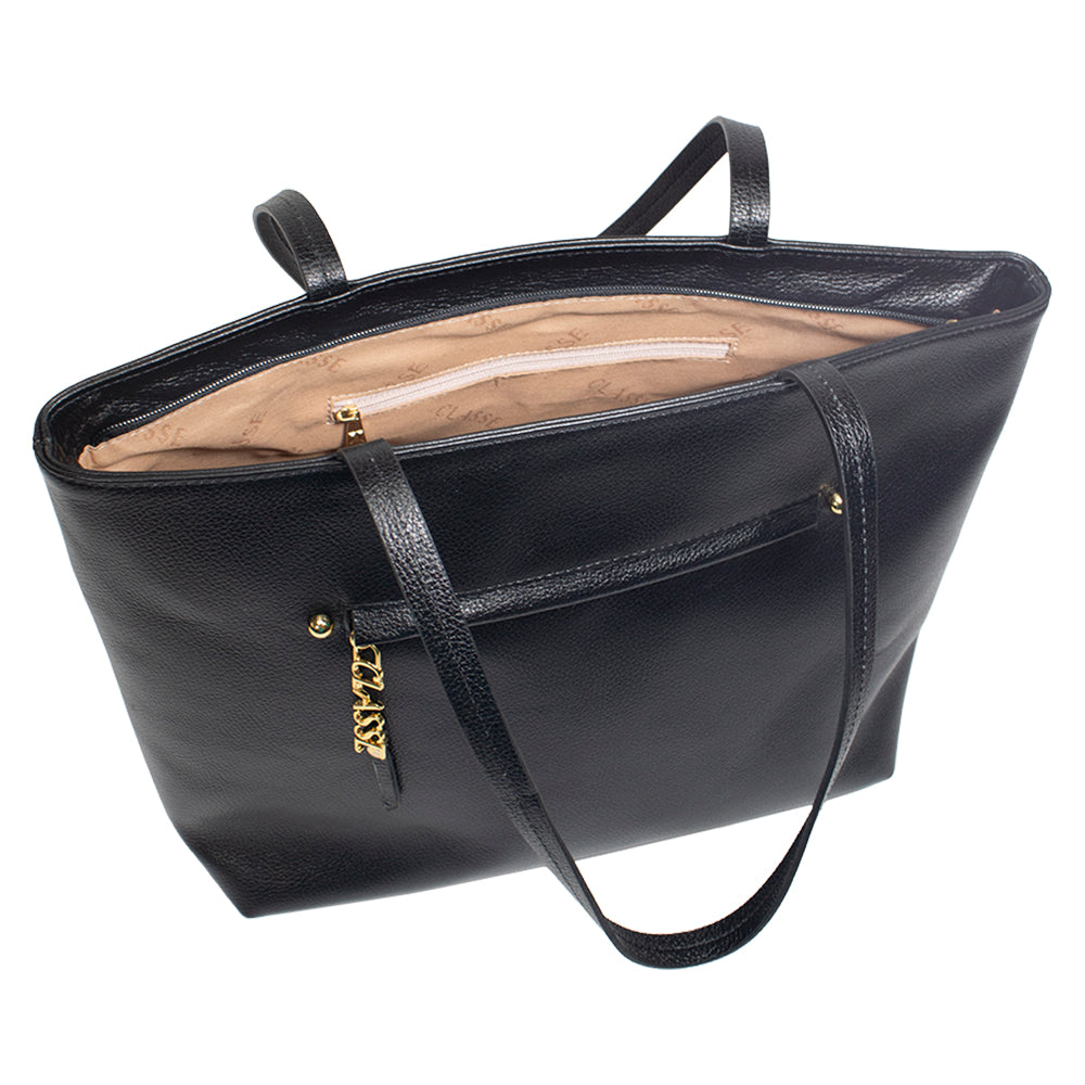 Bolsa de Couro Shopping Bag San - Preta