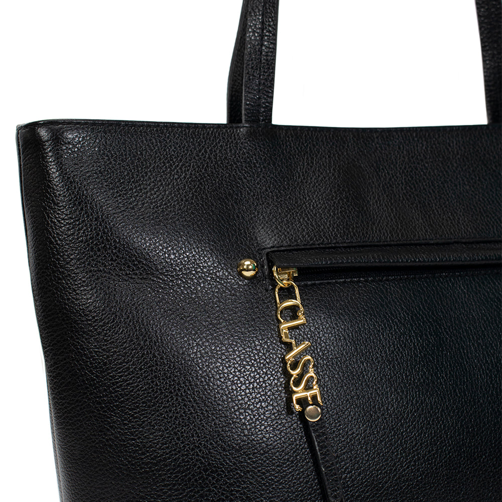 Bolsa de Couro Shopping Bag San - Preta