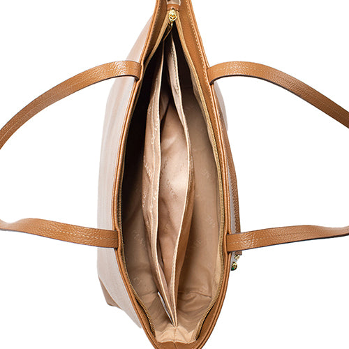 Bolsa de Couro Shopping Bag San - Nocciola