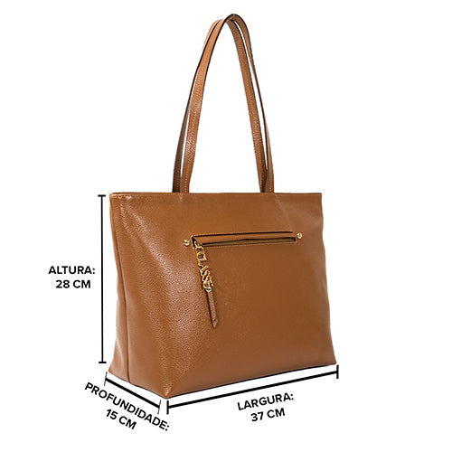 Bolsa de Couro Shopping Bag San - Nocciola
