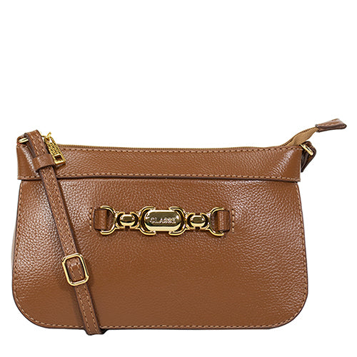 Bolsa de Couro Crossbody Belle - Nocciola