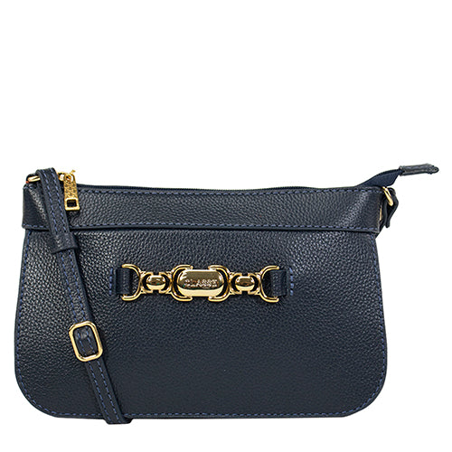Bolsa de Couro Crossbody Belle - Marinho