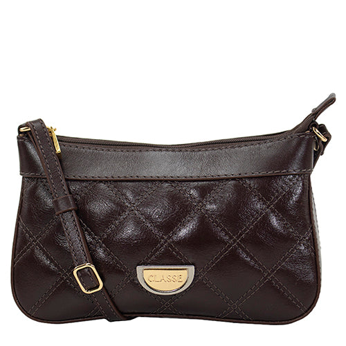 Bolsa de Couro Crossbody Maia - Chocolate