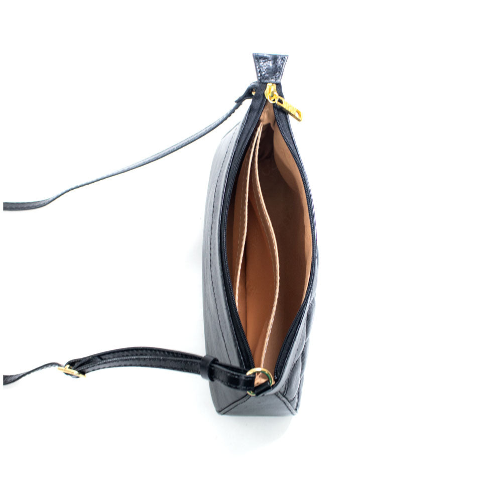 Bolsa de Couro Crossbody Maia - Preto