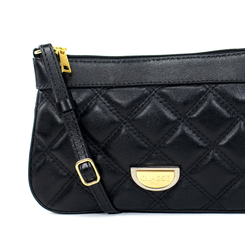 Bolsa de Couro Crossbody Maia - Preto