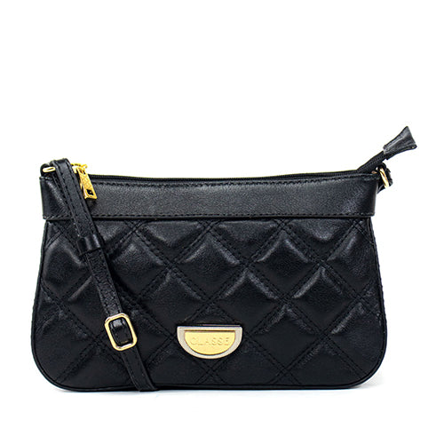 Bolsa de Couro Crossbody Maia - Preto