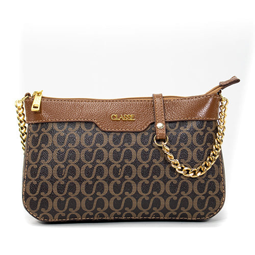 Bolsa Feminina Canvas Crossbody Helo - Marrom/Nocciola