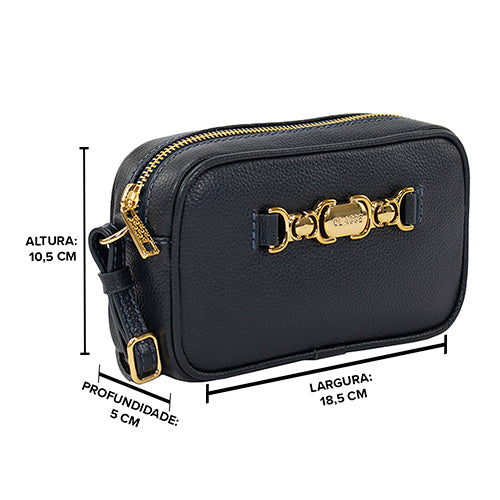 Bolsa de Couro Camera Bag Belle - Marinho