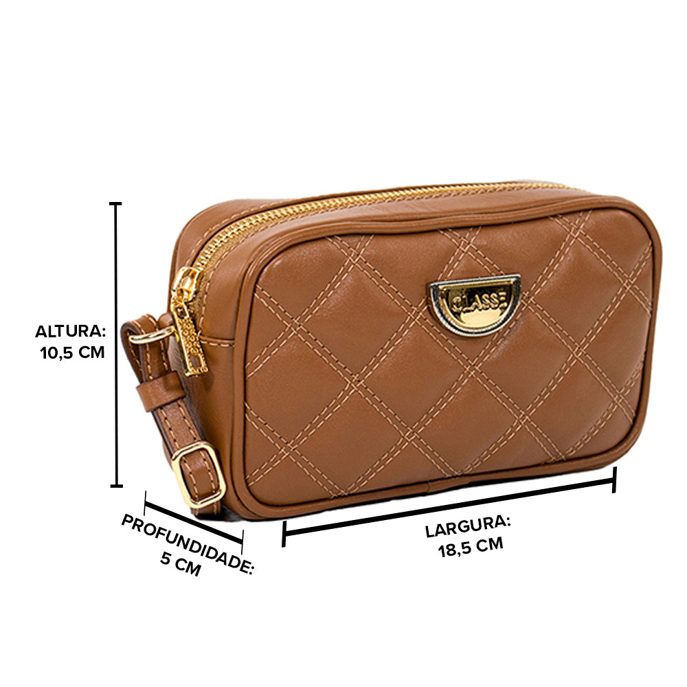 Bolsa de Couro Camera Bag Maia - Nocciola