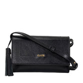 Bolsa de Couro Tiracolo Bag Malu - Preto