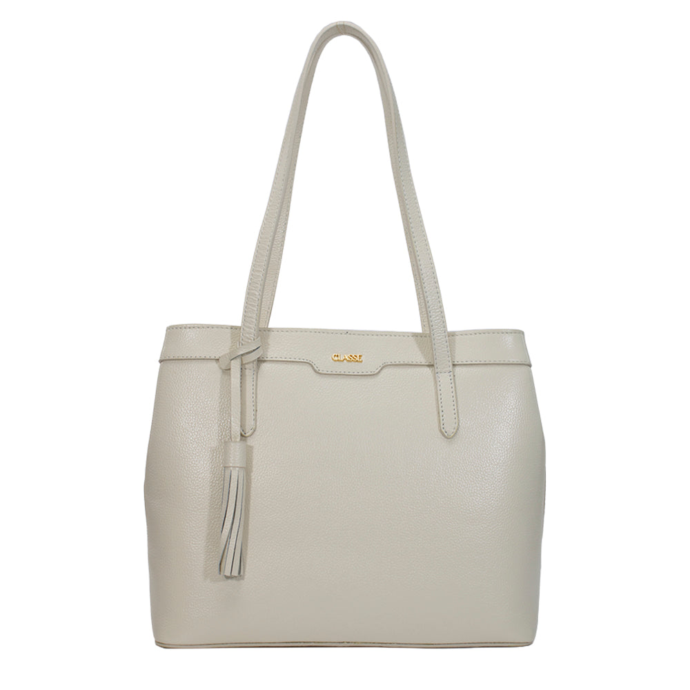 Bolsa de Couro Shopping Bag - Malu - Off White