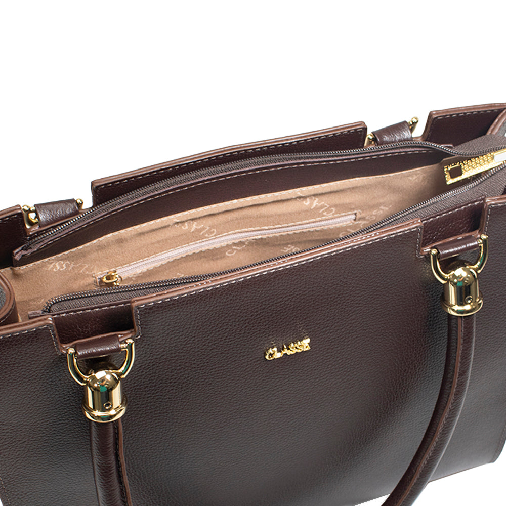 Bolsa de Couro Shopping Bag Valen - Chocolate