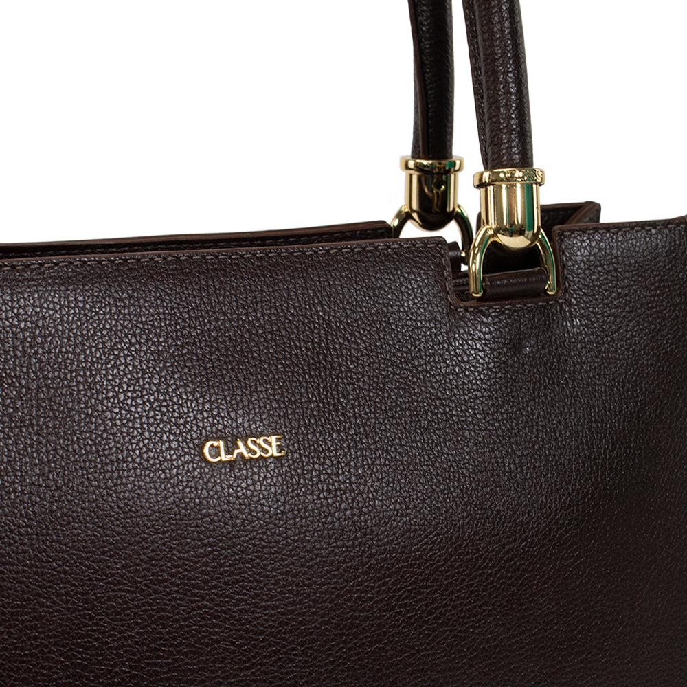 Bolsa de Couro Shopping Bag Valen - Chocolate