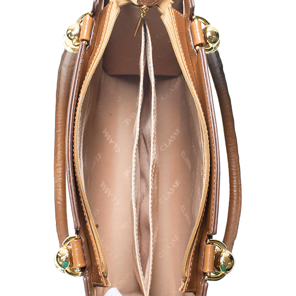 Bolsa de Couro Shopping Bag Valen - Nocciola
