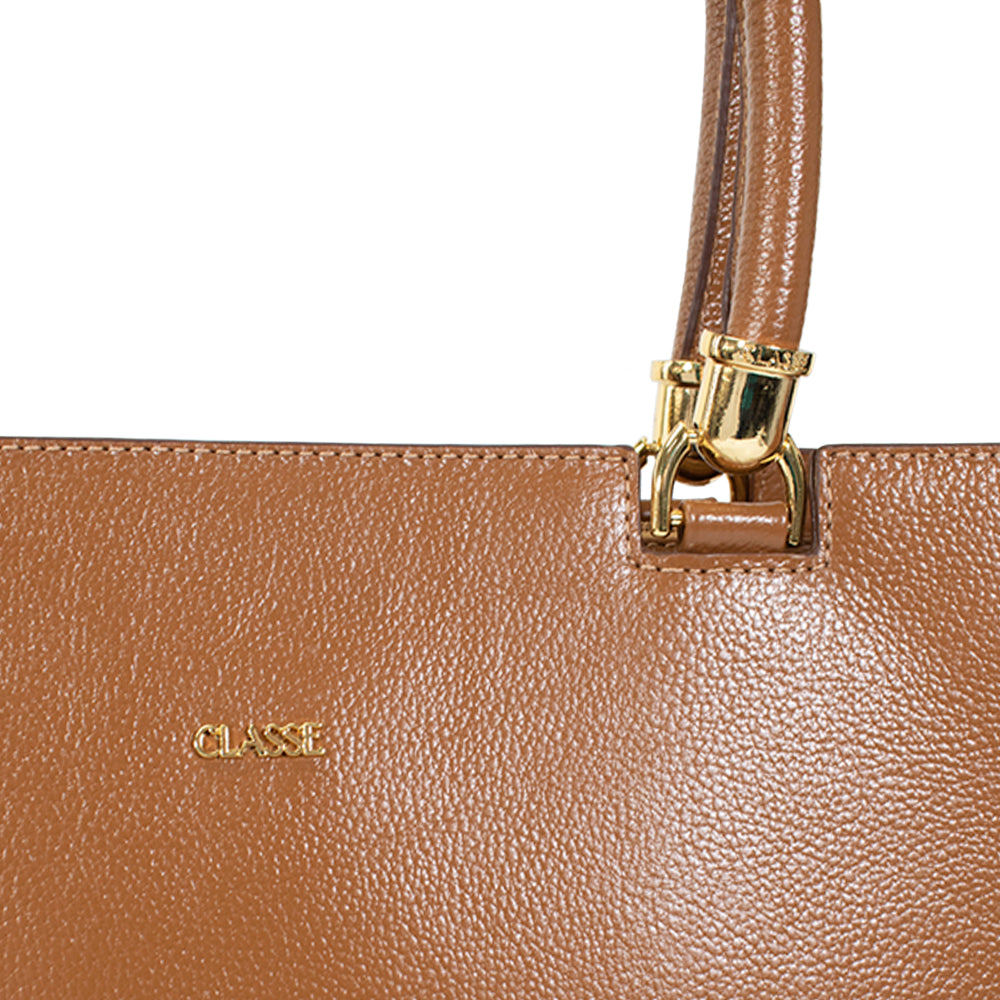 Bolsa de Couro Shopping Bag Valen - Nocciola