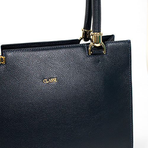 Bolsa de Couro Shopping Bag Valen - Marinho
