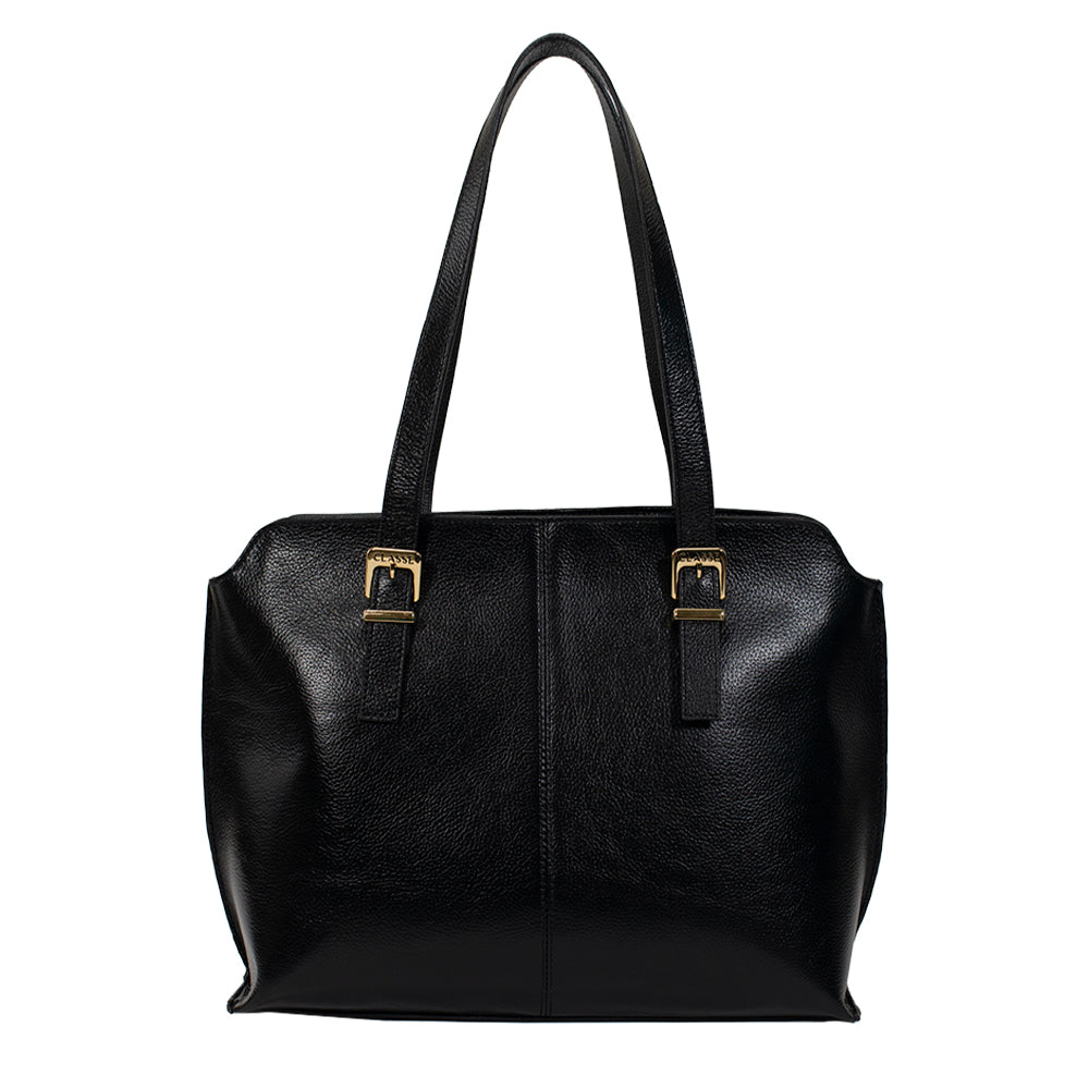 Bolsa de Couro Shopping Bag Cela - Preto