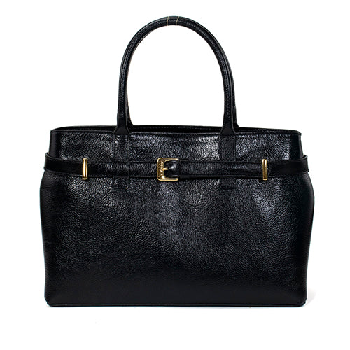 Bolsa de Couro Tote Bag Cela - Preto