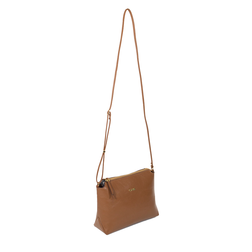 Bolsa de Couro Croosbody Ninna - Nocciola