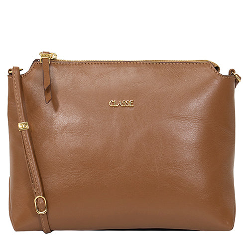 Bolsa de Couro Croosbody Ninna - Nocciola