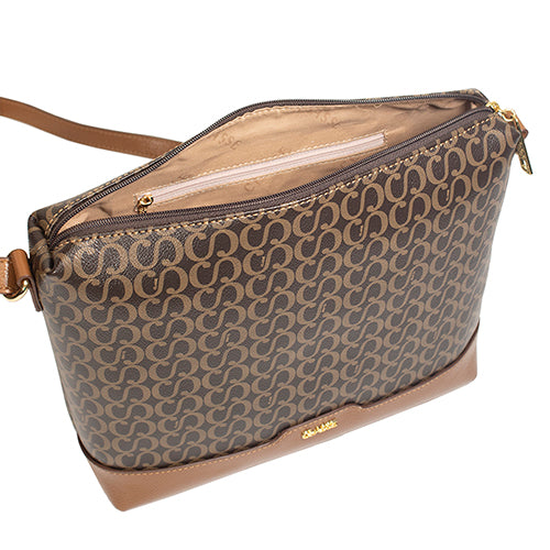 Bolsa Feminina Canvas Crossbody Helo - Marrom/Nocciola