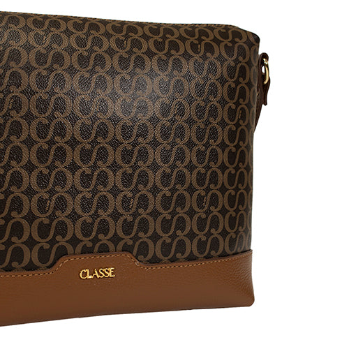 Bolsa Feminina Canvas Crossbody Helo - Marrom/Nocciola