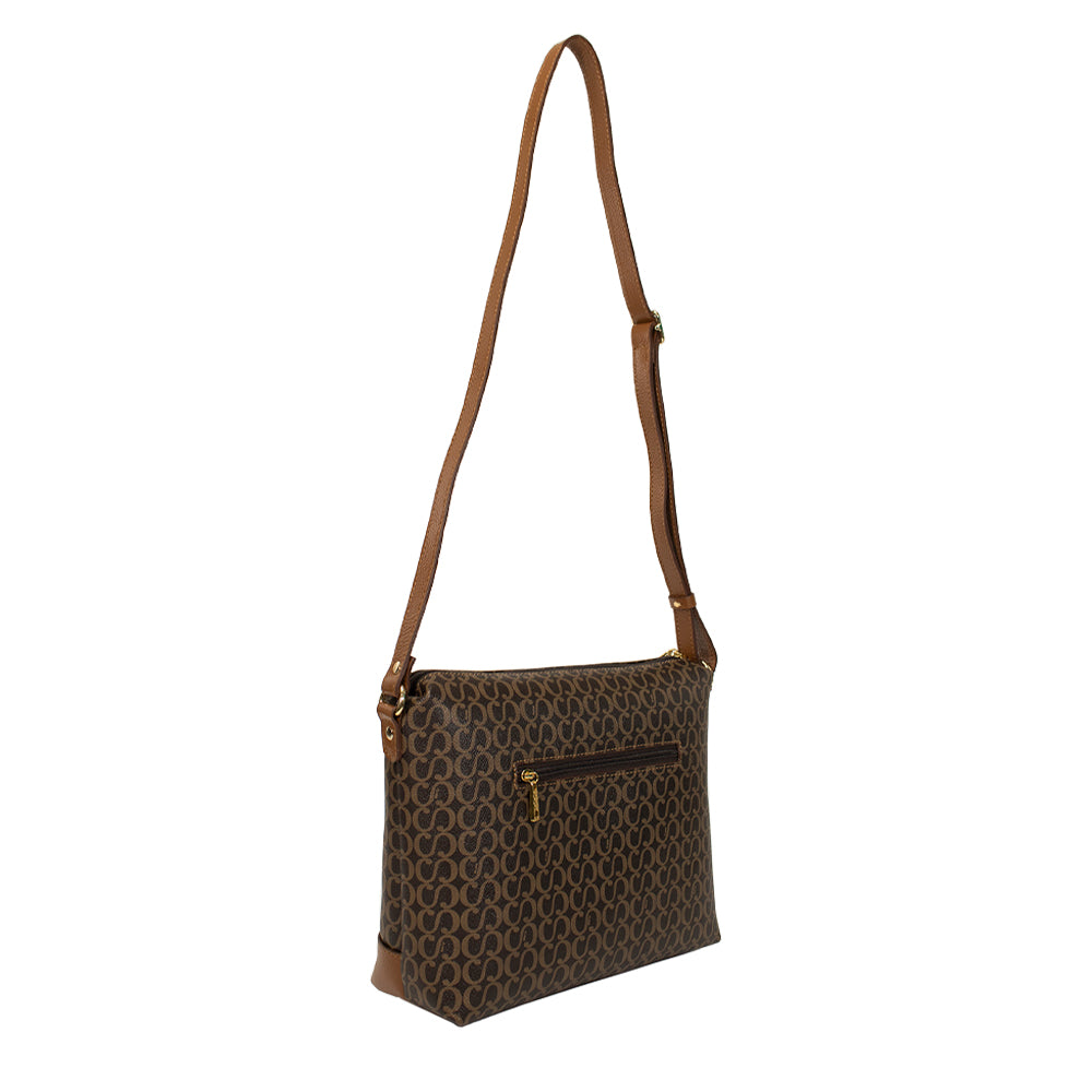 Bolsa Feminina Canvas Crossbody Helo - Marrom/Nocciola