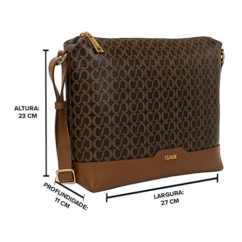 Bolsa Feminina Canvas Crossbody Helo - Marrom/Nocciola