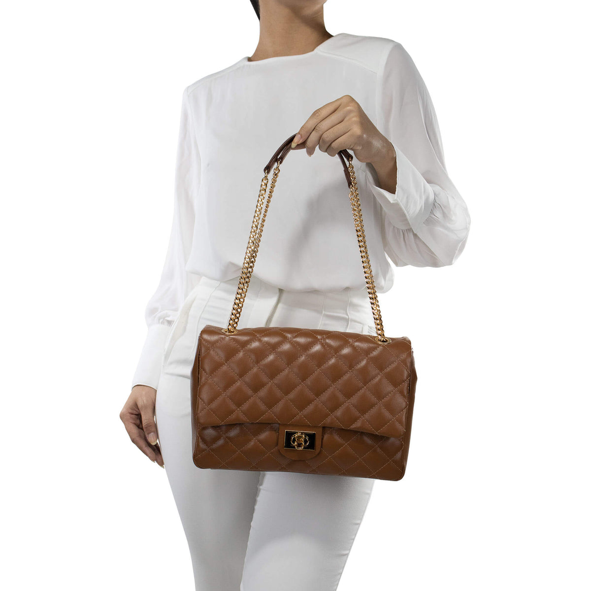 Bolsa Tiracolo de Couro Lauren - Grande