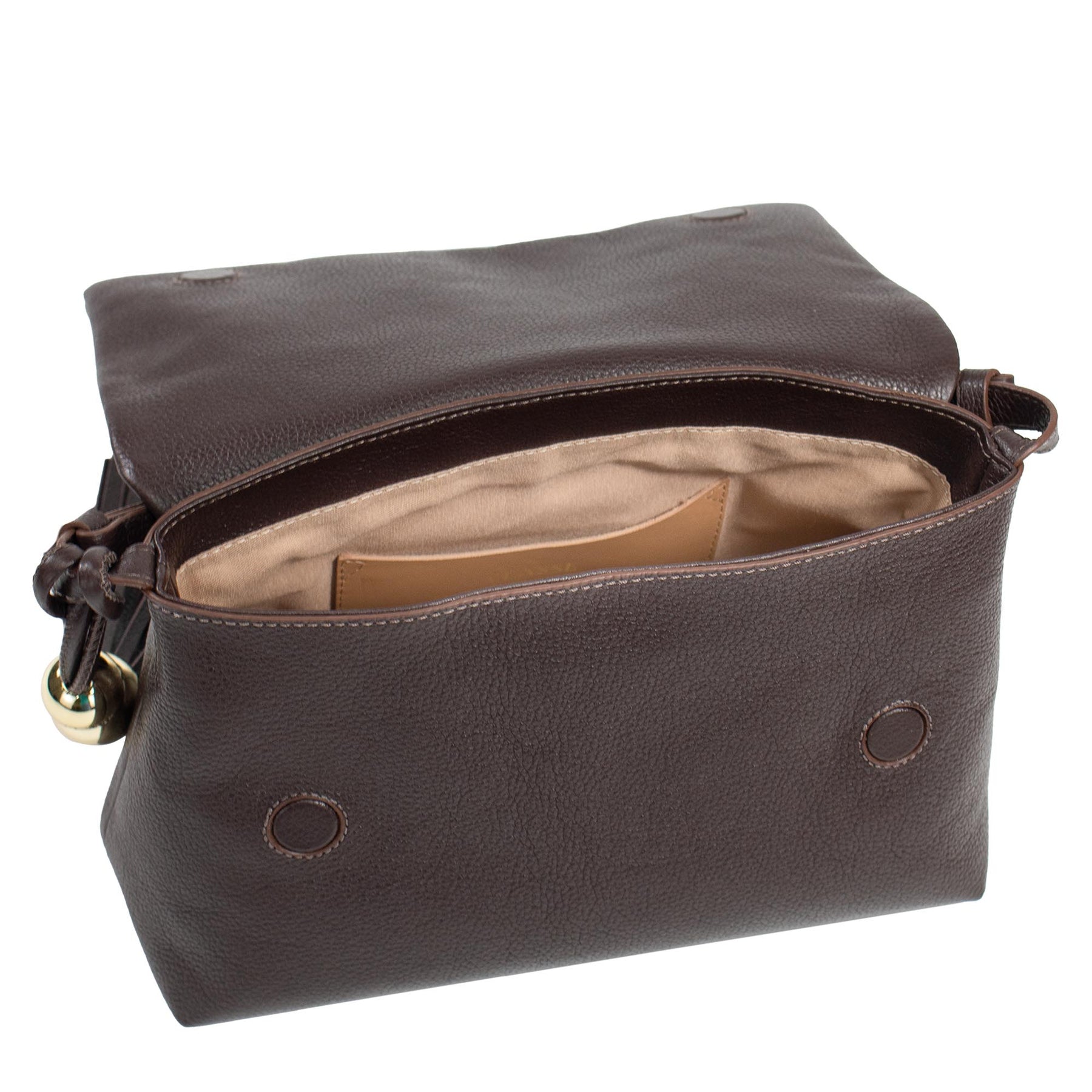 Bolsa de Couro Tiracolo Fendi - Chocolate