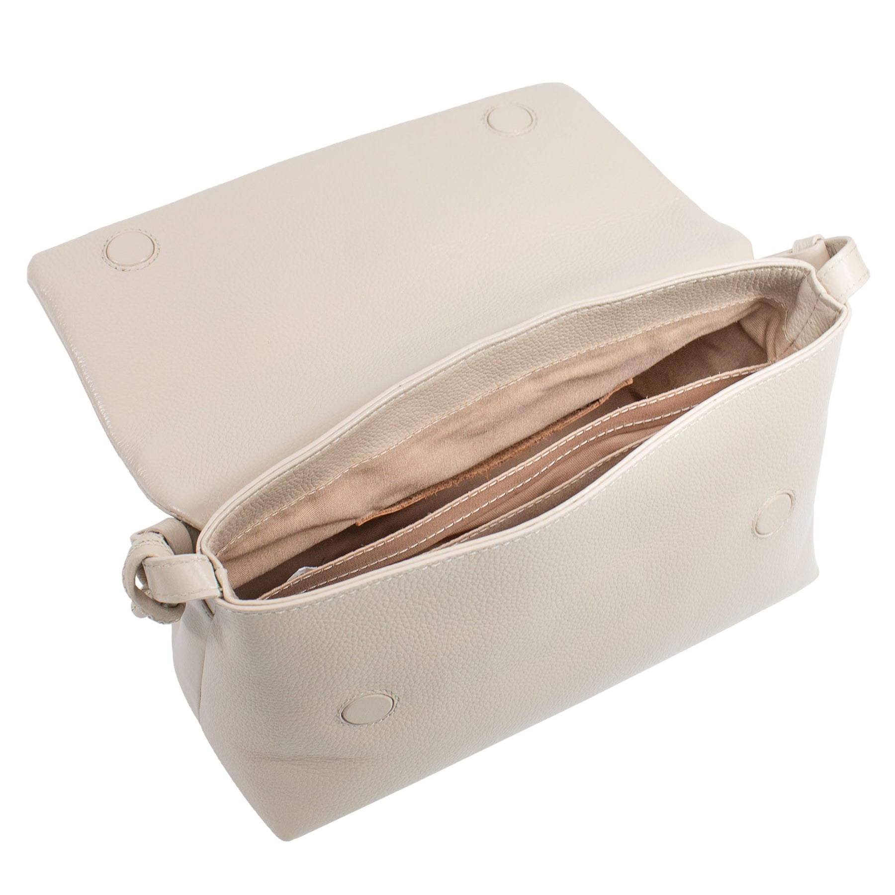 Bolsa de Couro Tiracolo Fendi - Creme