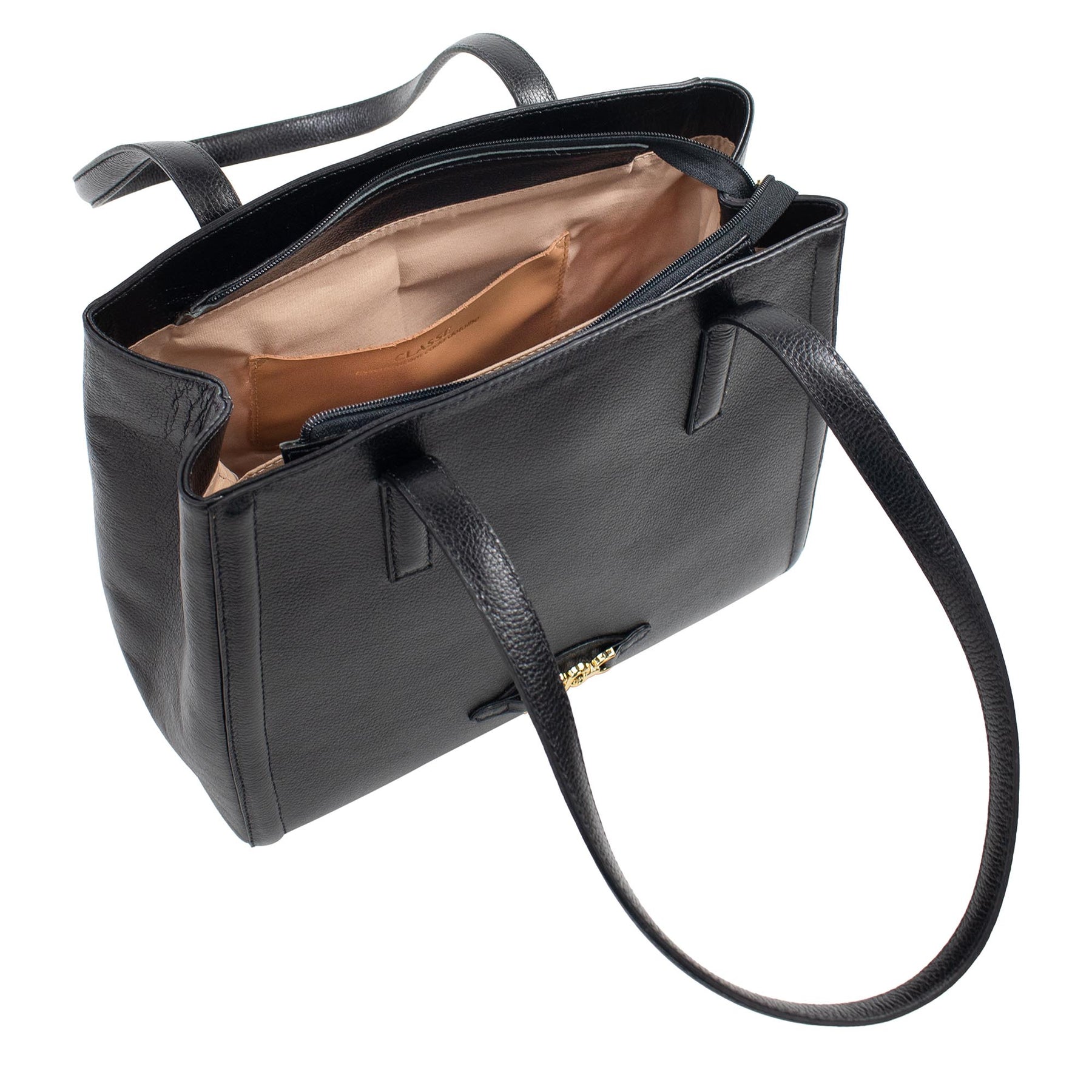 Bolsa de Couro Shopping Bag Isis - Preto