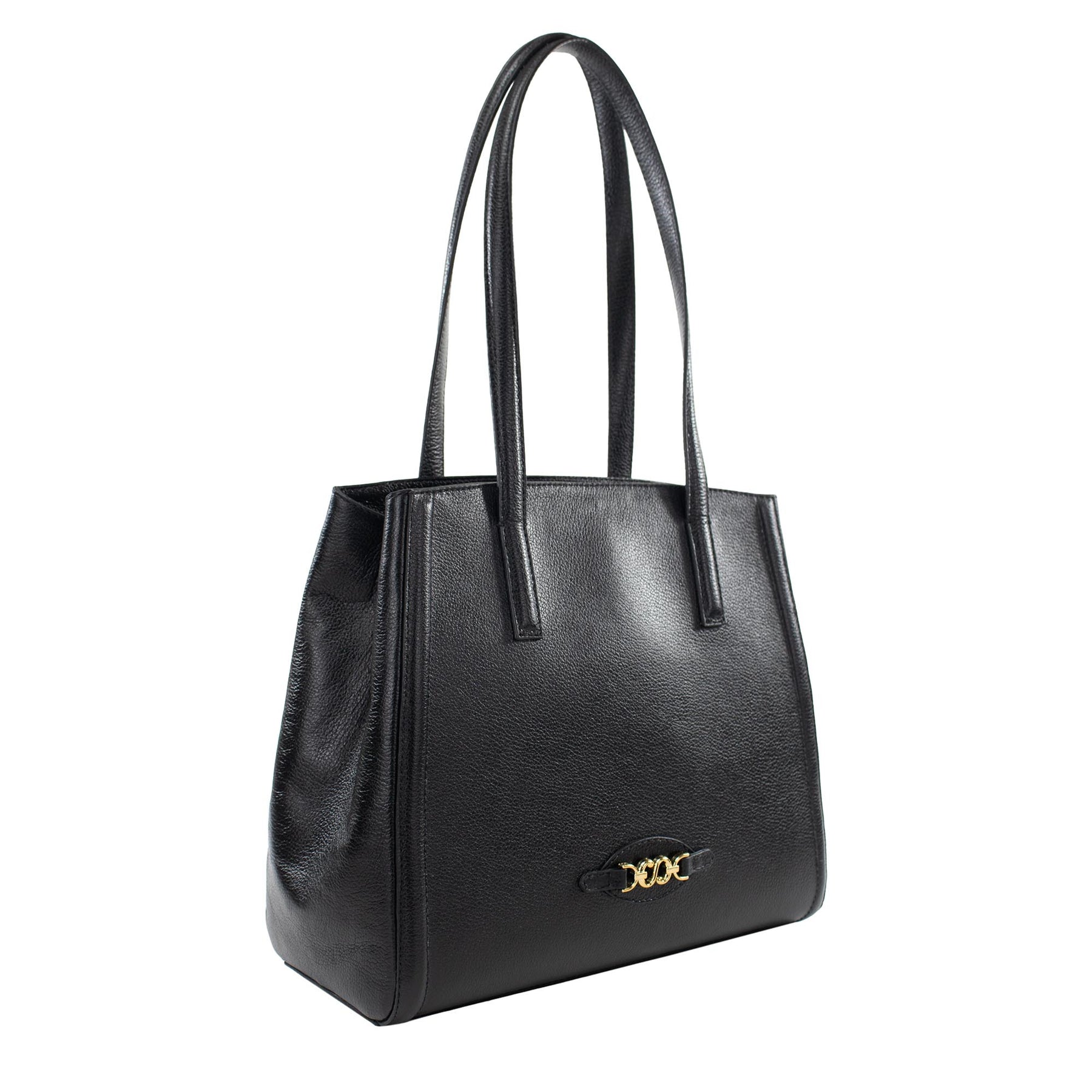 Bolsa de Couro Shopping Bag Isis - Preto