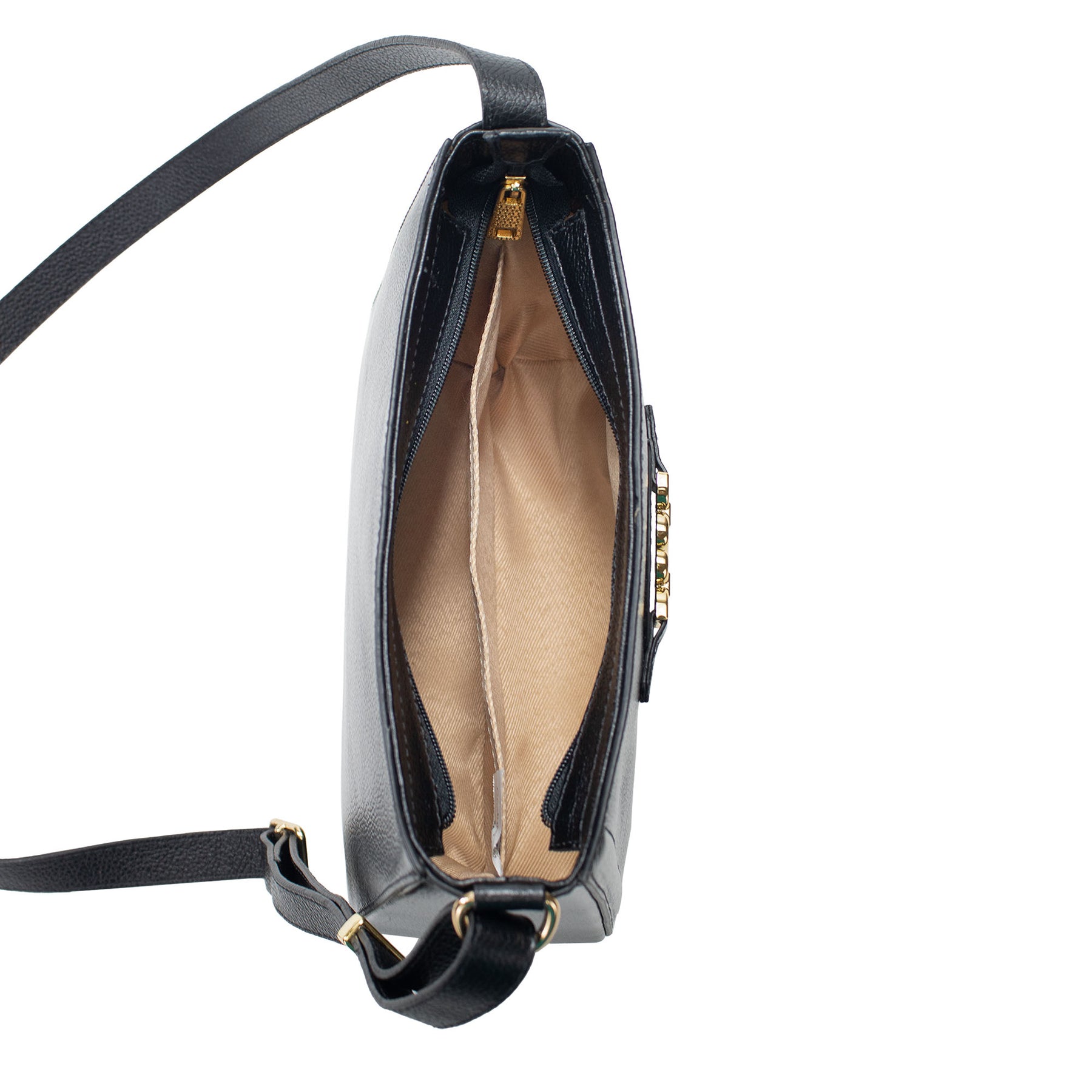 Bolsa de Couro Crossbody Isis - Preto