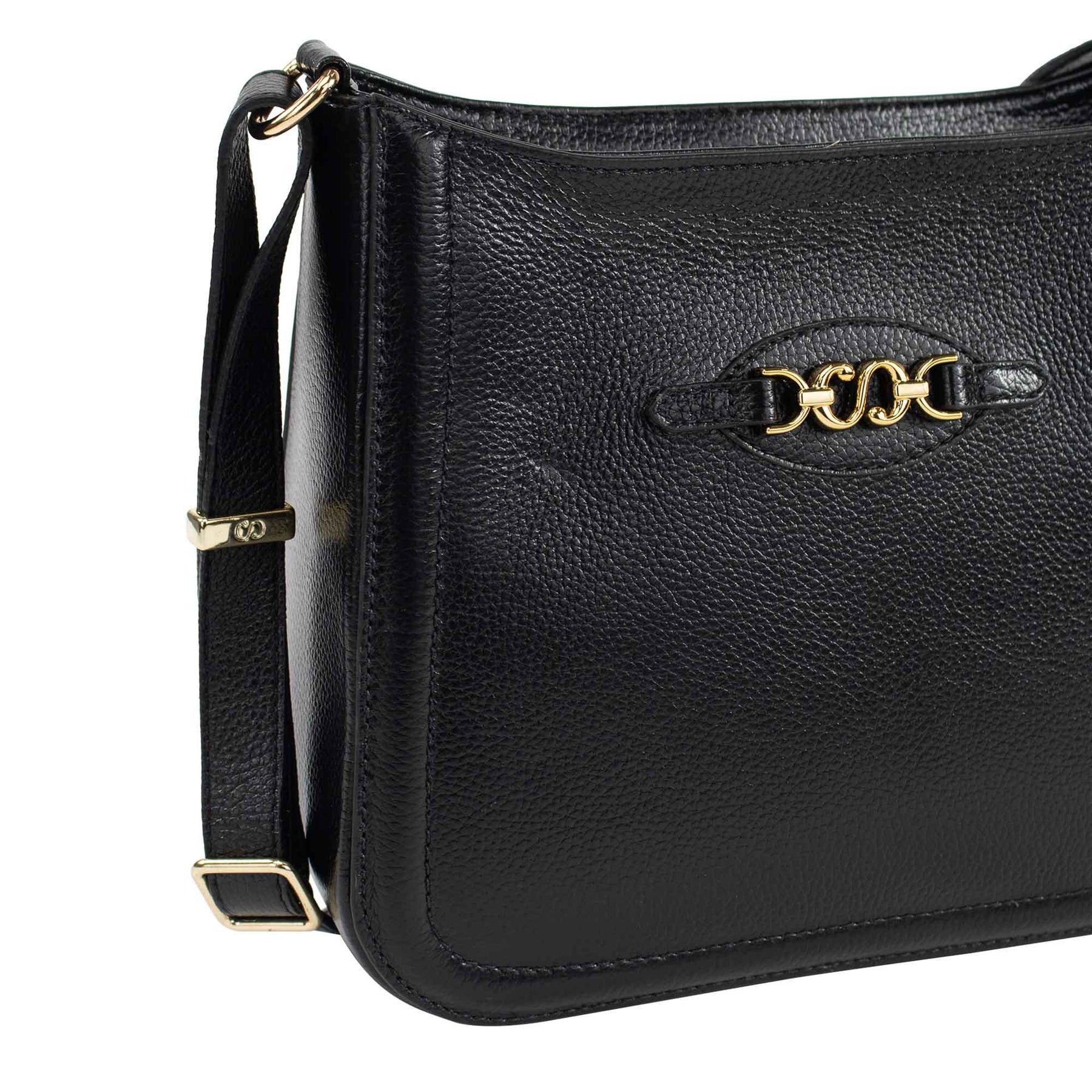 Bolsa de Couro Crossbody Isis - Preto