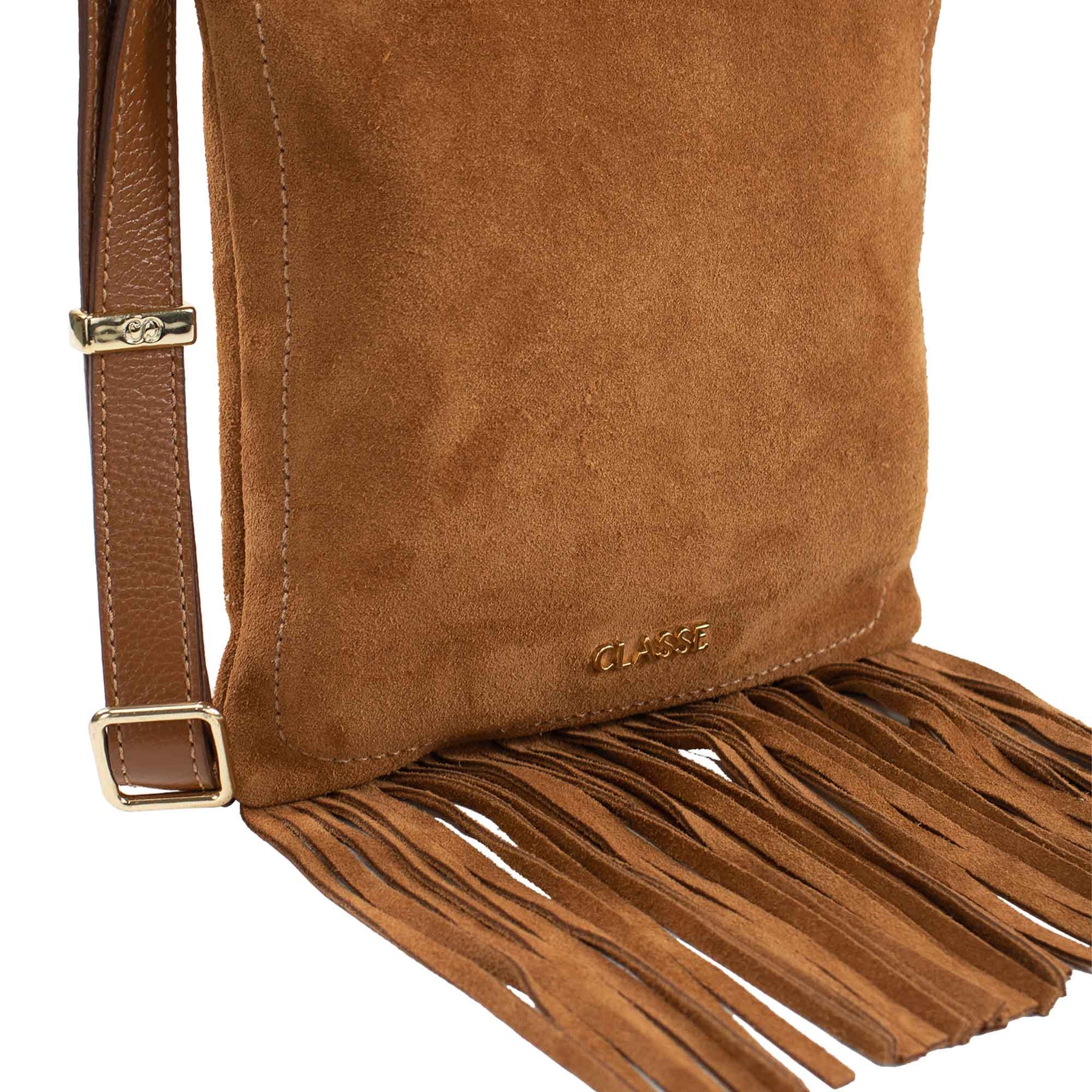 Bolsa de Couro Crossbody Lolla - Nocciola Camurça