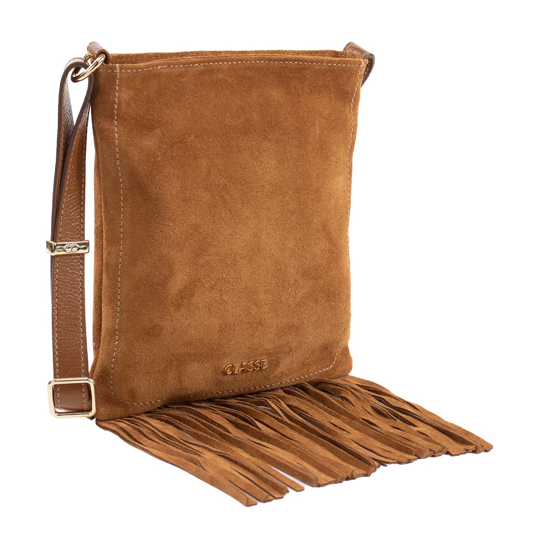 Bolsa de Couro Crossbody Lolla - Nocciola Camurça