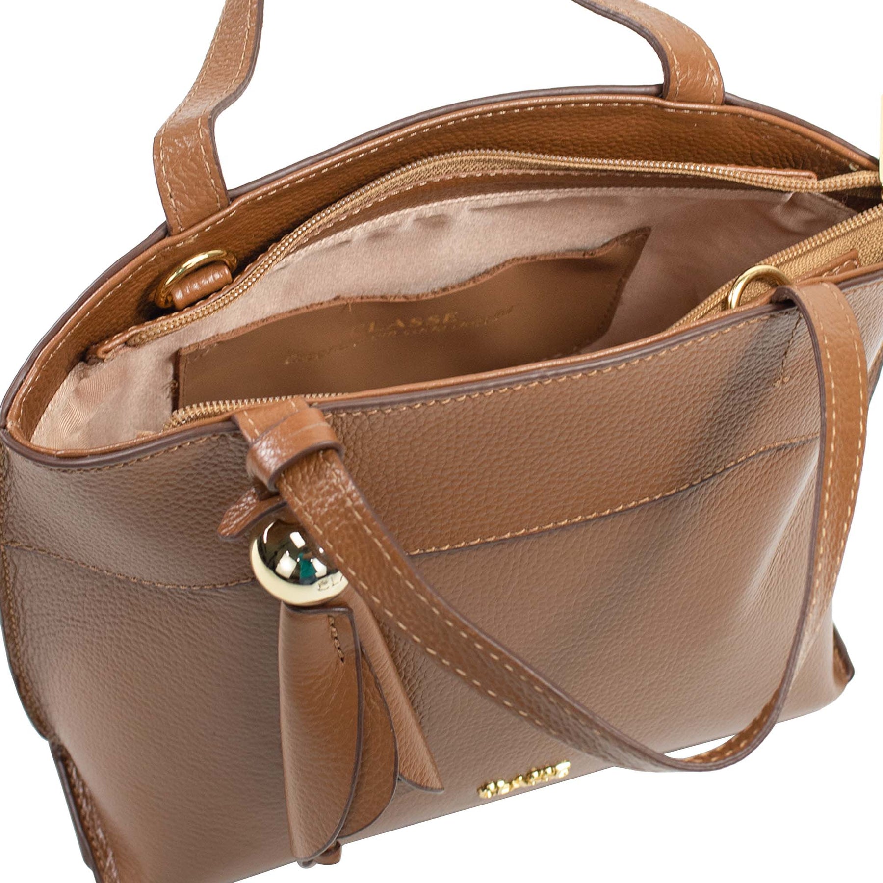 Bolsa de Couro Tote Flora - Nocciola