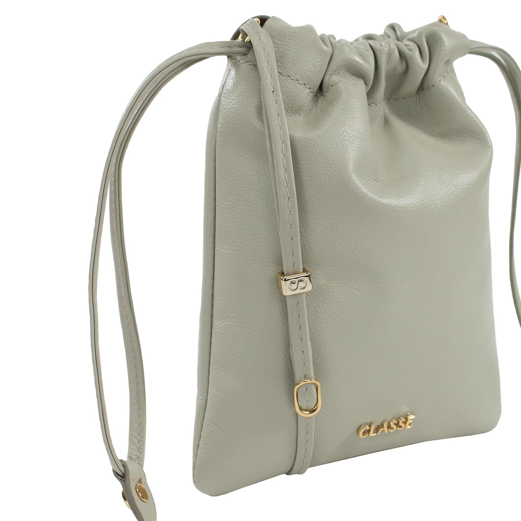 Bolsa de Couro Crossbody Caroline - Verde Pastel Soft