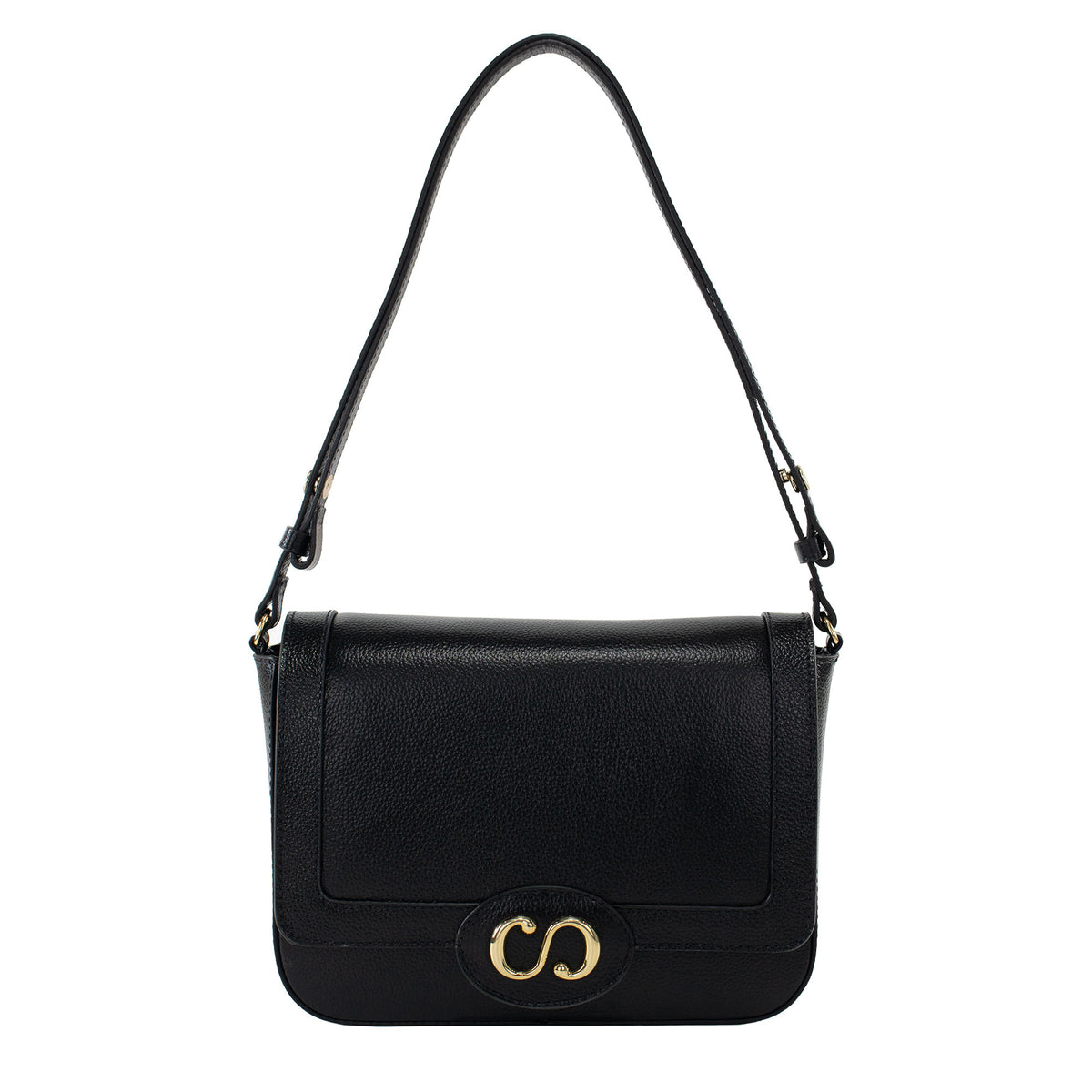 Bolsa Tiracolo de Couro Maiorca - Preto