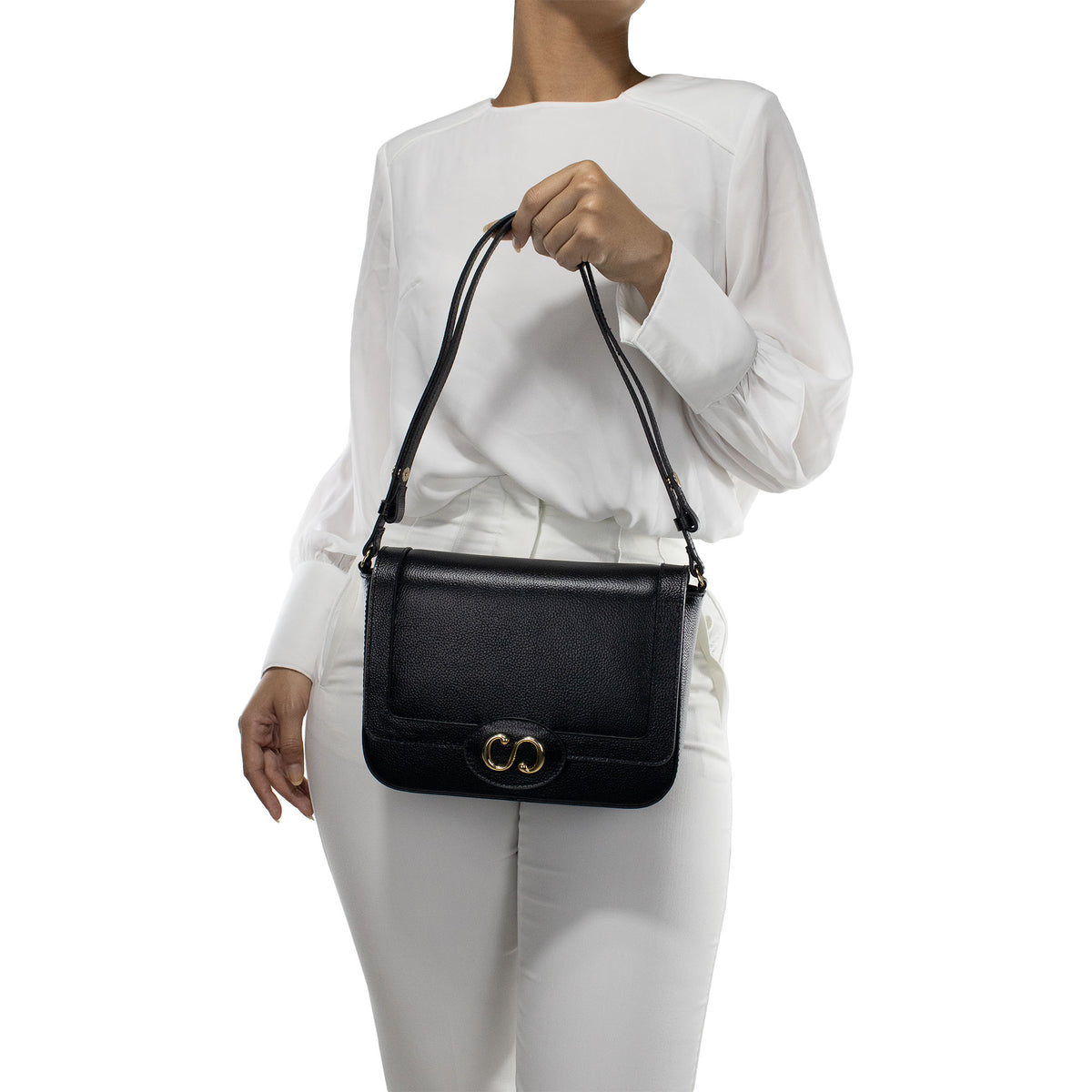 Bolsa Tiracolo de Couro Maiorca - Preto